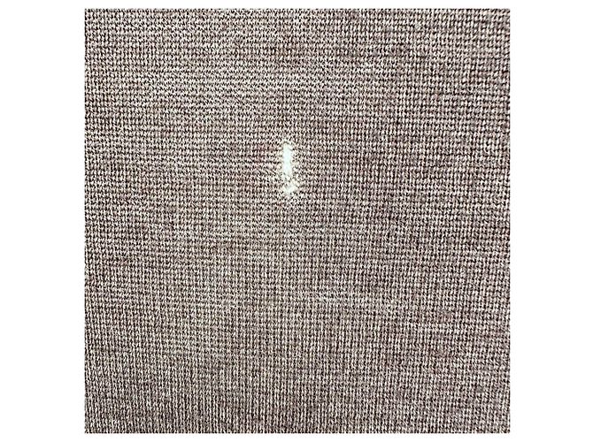 Prada Knitted V-Neck Sweater in Brown Wool - view 4