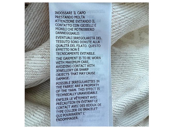 Robe midi à manches longues Gucci GG Monogram en coton crème Blanc Écru - vue 11