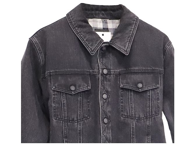 Autre Marque Giacca in denim Saint Laurent in cotone grigio - vista 2