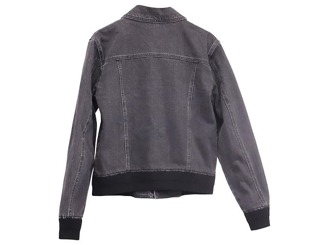 Autre Marque Giacca in denim Saint Laurent in cotone grigio - vista 3