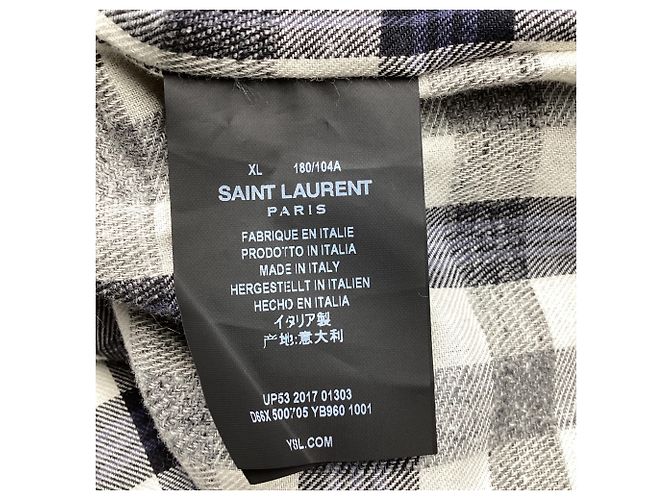 Autre Marque Giacca in denim Saint Laurent in cotone grigio - vista 5
