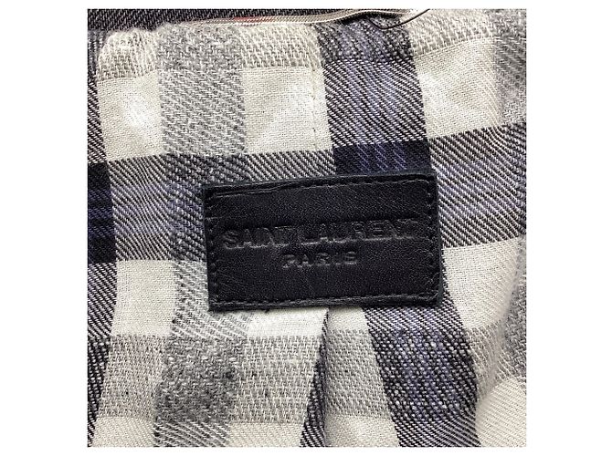 Autre Marque Giacca in denim Saint Laurent in cotone grigio - vista 6