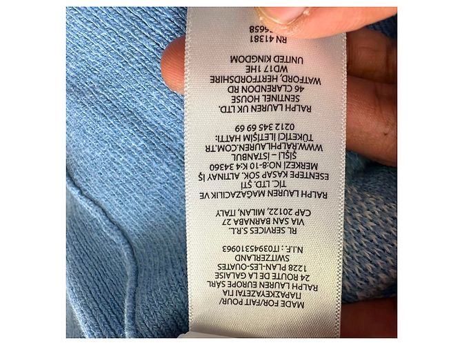 Polo Ralph Lauren Kurzarm-Cardigan aus blauem Leinen im Gingham-Karo Hellblau - Ansicht 10
