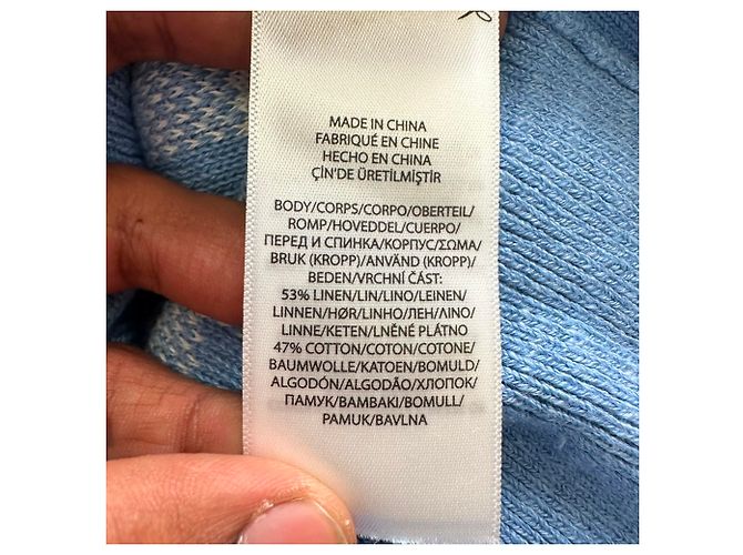 Polo Ralph Lauren Kurzarm-Cardigan aus blauem Leinen im Gingham-Karo Hellblau - Ansicht 6
