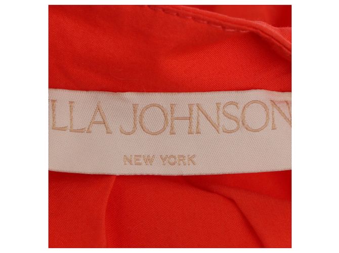 Vestido midi a capas Olina Ulla Johnson en algodón coral Naranja - vista 4