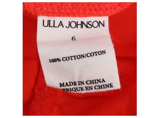 Vestido midi a capas Olina Ulla Johnson en algodón coral Naranja - vista 5