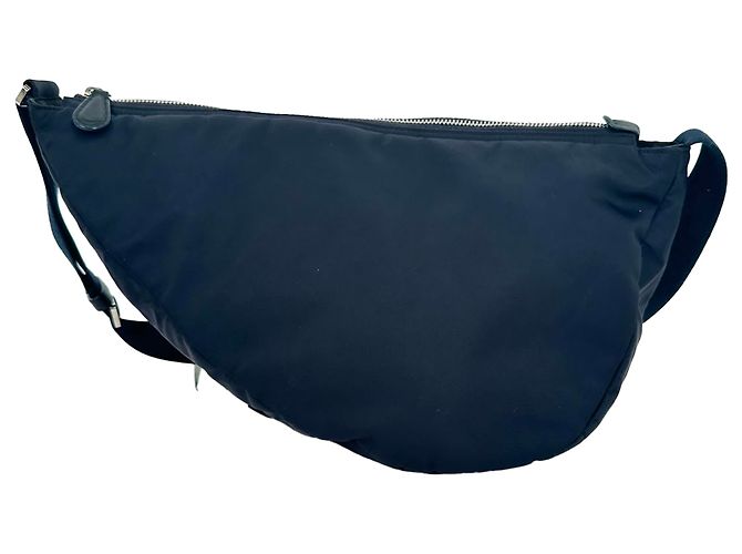 Borsa The Row Slouchy Banana Two in nylon nero - vista 3