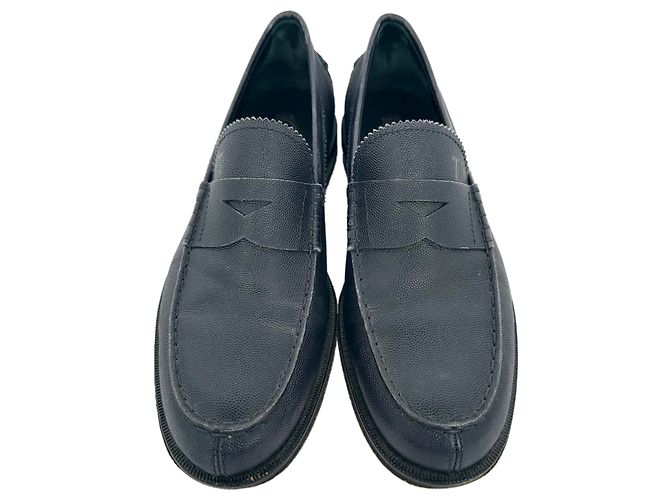 Mocassini Penny Tod's in pelle blu navy - vista 3
