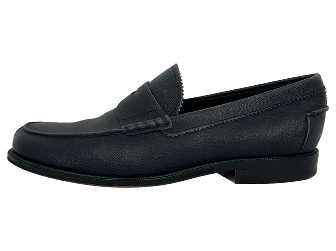 Mocassini Penny Tod's in pelle blu navy - vista 7