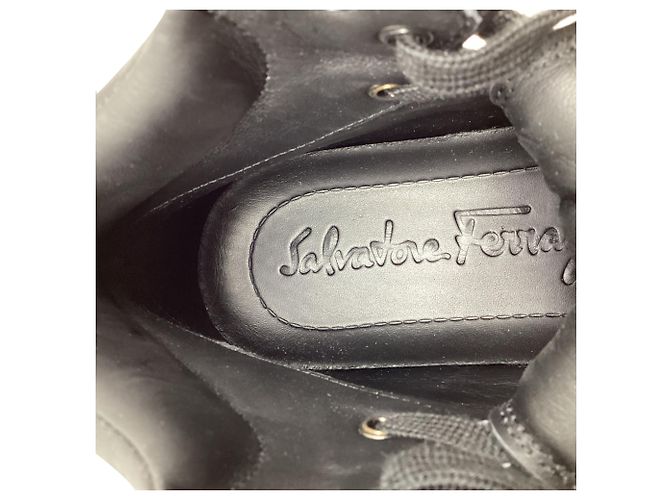 Sneaker alte Cassina Salvatore Ferragamo in pelle nera Nero - vista 11