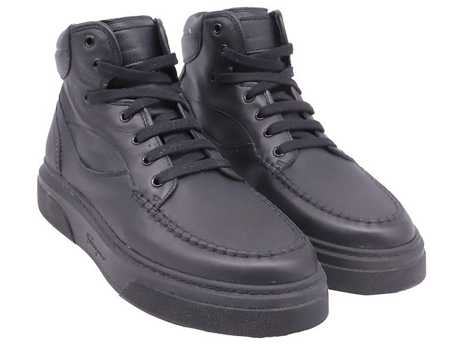 Sneaker alte Cassina Salvatore Ferragamo in pelle nera Nero - vista 3