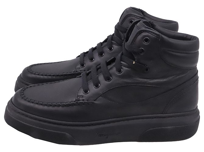 Sneaker alte Cassina Salvatore Ferragamo in pelle nera Nero - vista 4