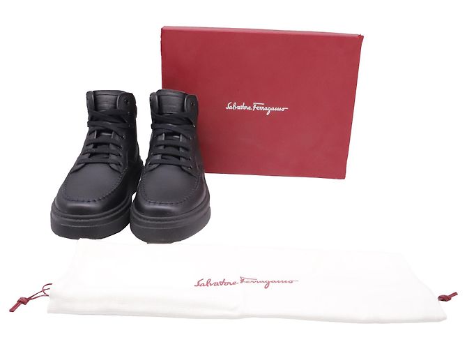 Sneaker alte Cassina Salvatore Ferragamo in pelle nera Nero - vista 6