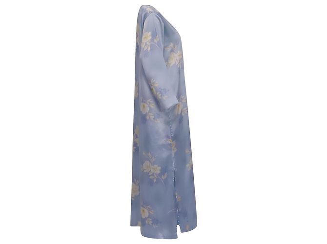 Oscar de la Renta Floral Caftan Kleid aus hellblauem Polyester - Ansicht 3