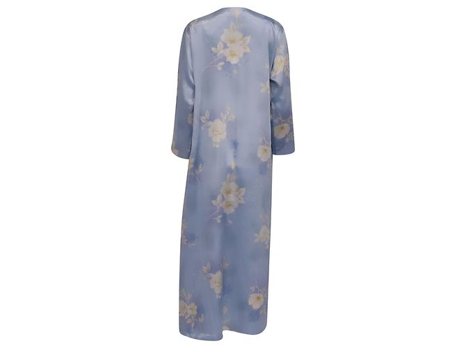 Oscar de la Renta Floral Caftan Kleid aus hellblauem Polyester - Ansicht 4