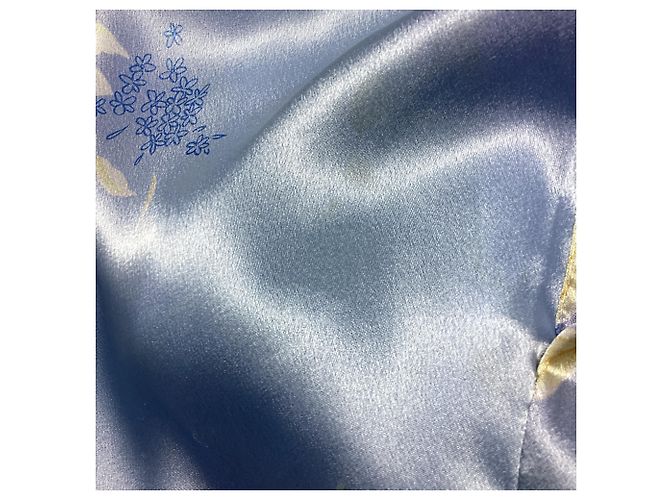 Oscar de la Renta Floral Caftan Kleid aus hellblauem Polyester - Ansicht 6