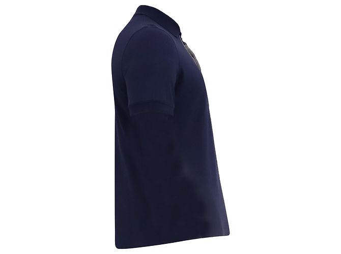 Polo a maniche corte Brunello Cucinelli in cotone blu navy - vista 3