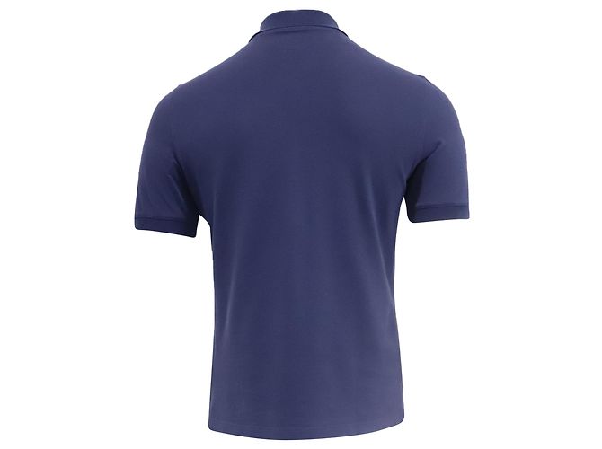 Polo a maniche corte Brunello Cucinelli in cotone blu navy - vista 4