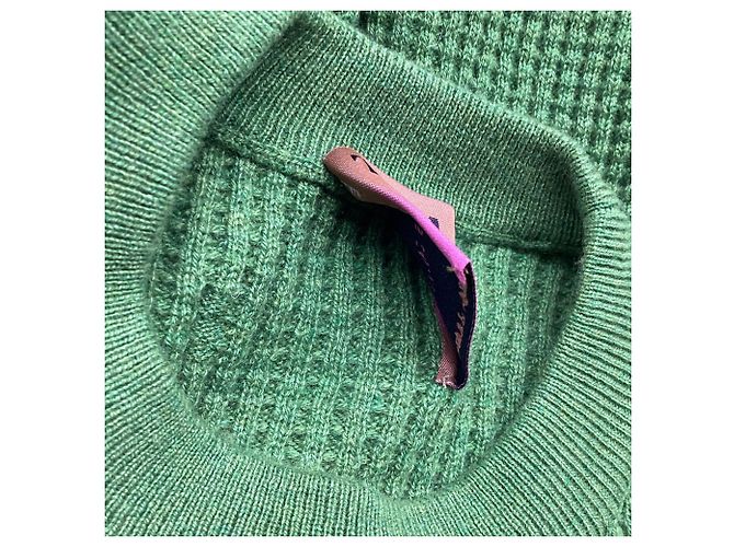 Autre Marque Zegna Rundhals-Strickpullover aus grünem Kaschmir - Ansicht 6