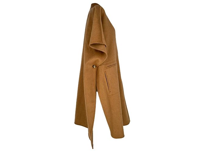 Abrigo capa Max Mara Canapa de corte relajado en lana marrón Castaño - vista 2
