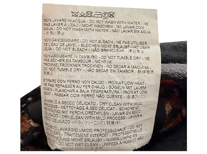 Etro Maxi Coat in Brown Wool Python print - view 5