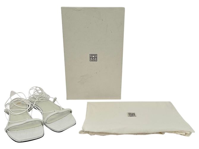 Sandalias de cuero con cordones Totême en cuero blanco - vista 13
