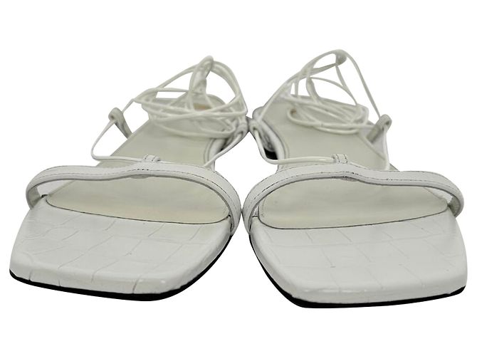 Sandalias de cuero con cordones Totême en cuero blanco - vista 2