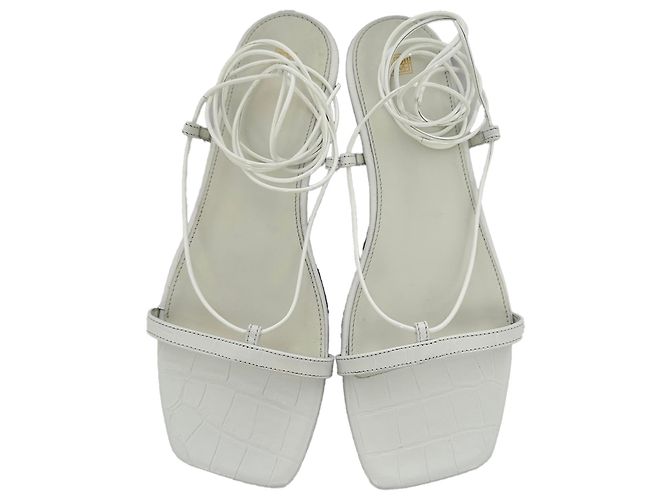 Sandalias de cuero con cordones Totême en cuero blanco - vista 3