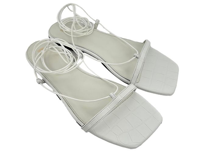 Sandalias de cuero con cordones Totême en cuero blanco - vista 4