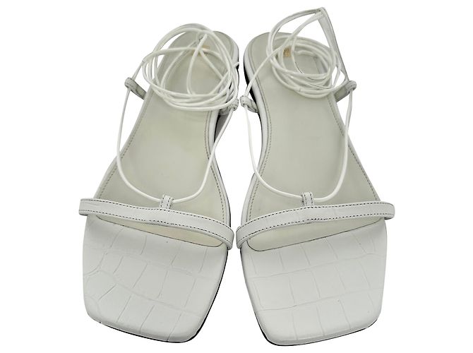 Sandalias de cuero con cordones Totême en cuero blanco - vista 8