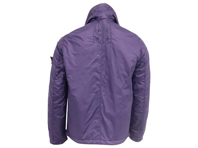 Giacca puffer con cappuccio Stone Island in nylon viola Porpora - vista 4