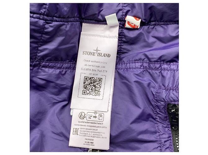 Giacca puffer con cappuccio Stone Island in nylon viola Porpora - vista 9