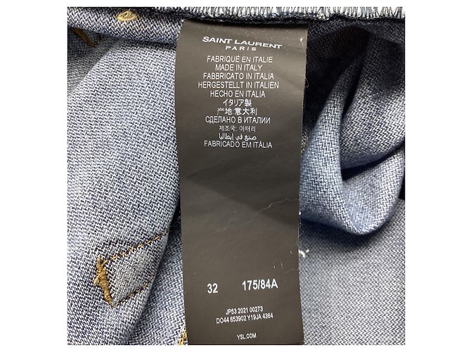 Autre Marque Jeans a vita media Saint Laurent in cotone blu Blu chiaro - vista 5