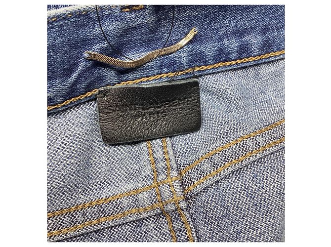 Autre Marque Jeans a vita media Saint Laurent in cotone blu Blu chiaro - vista 7