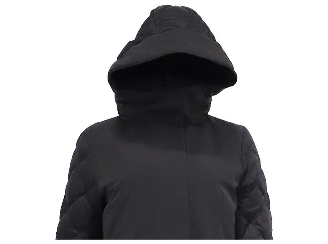 Canada Goose Kapuzen-Puffer-Trenchcoat aus schwarzem Polyester - Ansicht 2