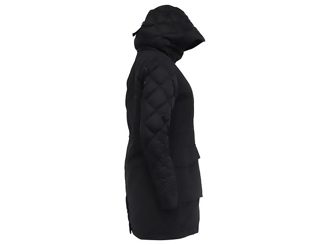 Canada Goose Kapuzen-Puffer-Trenchcoat aus schwarzem Polyester - Ansicht 3
