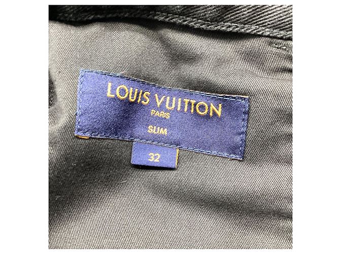 Jeans in Denim Vintage a Gamba Dritta Louis Vuitton in Cotone Blu Navy - vista 6