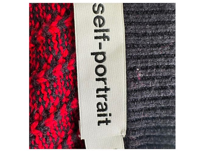 Self portrait Self-Portrait gestreifter Cropped-Cardigan aus roter Baumwolle - Ansicht 5