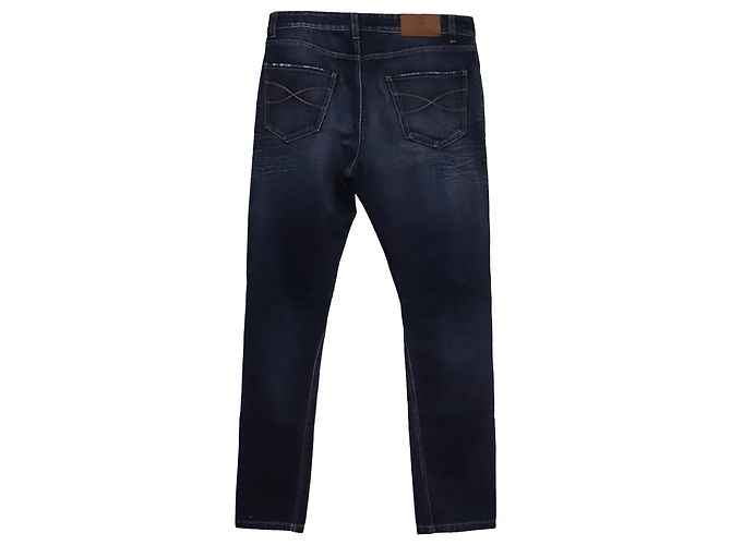 Jeans in denim strappato Brunello Cucinelli in cotone blu navy - vista 2