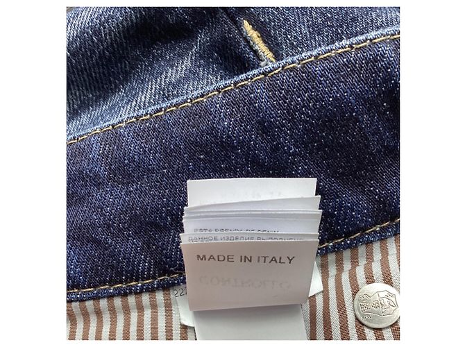 Jeans in denim strappato Brunello Cucinelli in cotone blu navy - vista 3