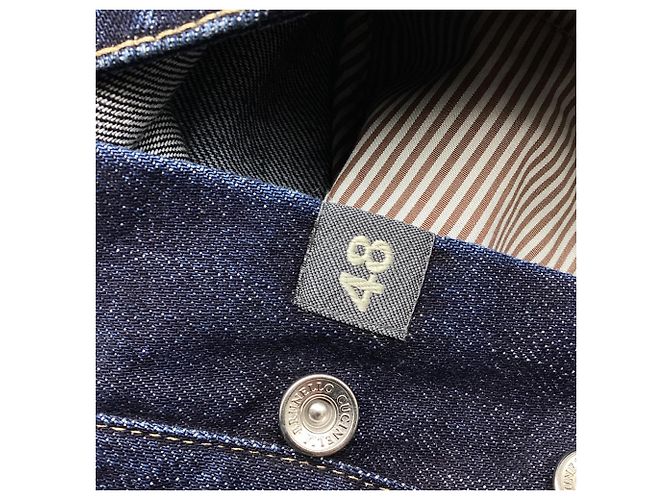 Jeans in denim strappato Brunello Cucinelli in cotone blu navy - vista 5