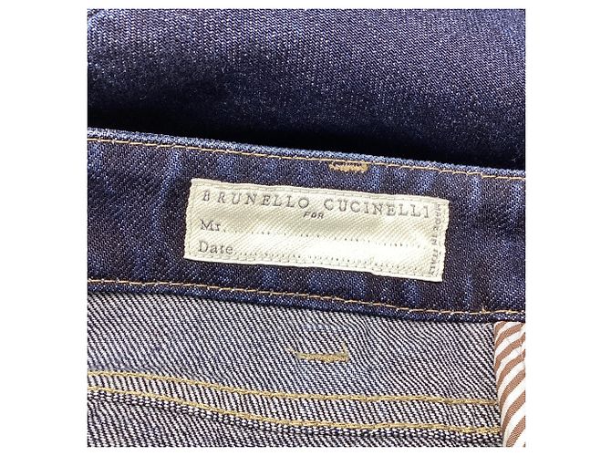 Jeans in denim strappato Brunello Cucinelli in cotone blu navy - vista 6