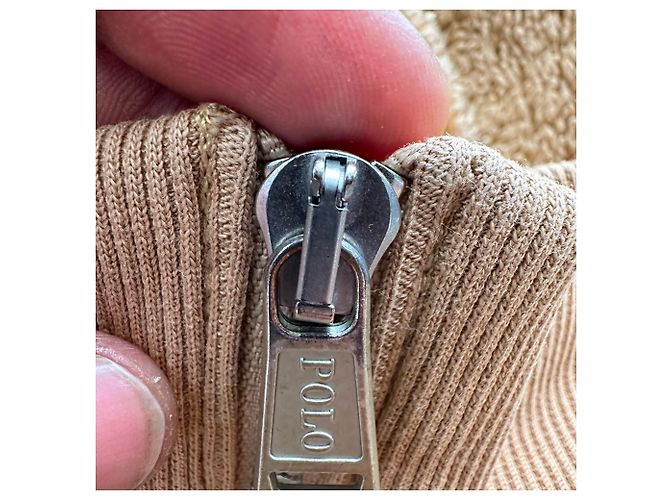 Polo Ralph Lauren Fleece Sherpa Quarter Zip Jacke aus braunem Polyester - Ansicht 5