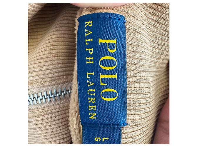 Polo Ralph Lauren Fleece Sherpa Quarter Zip Jacke aus braunem Polyester - Ansicht 8