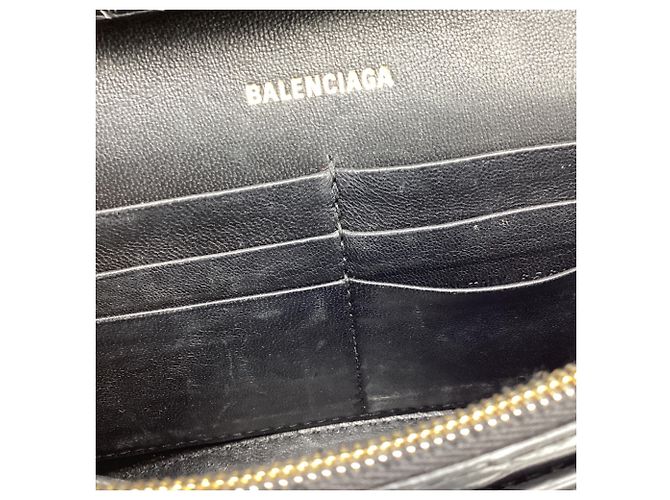 Day Borsa con catena Balenciaga in pelle nera effetto coccodrillo Nero - vista 11