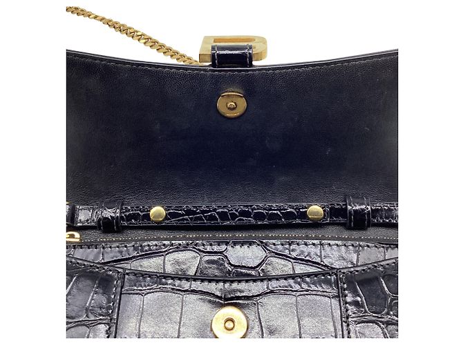 Day Borsa con catena Balenciaga in pelle nera effetto coccodrillo Nero - vista 12