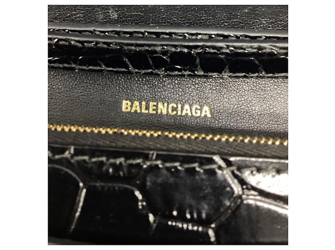 Day Borsa con catena Balenciaga in pelle nera effetto coccodrillo Nero - vista 14