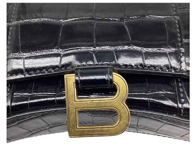 Day Borsa con catena Balenciaga in pelle nera effetto coccodrillo Nero - vista 15