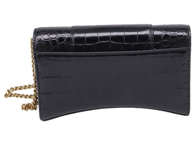 Day Borsa con catena Balenciaga in pelle nera effetto coccodrillo Nero - vista 4