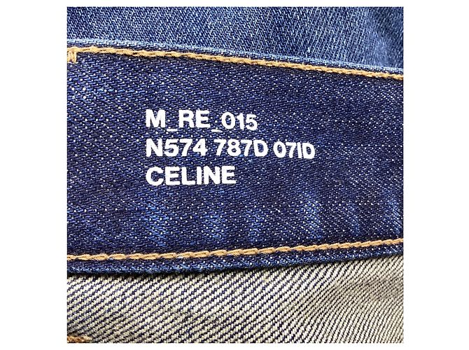 Céline Calças de ganga de perna reta Celine em algodão azul marinho - vista 4